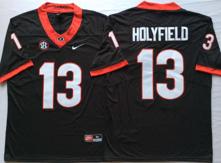 NCAA Men Georgia Bulldogs Black #13 HOLYFIELD